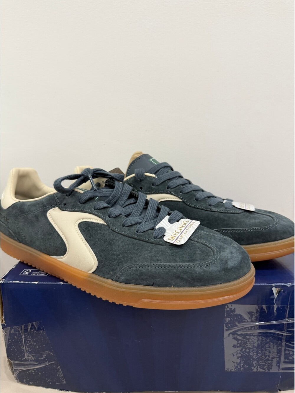 Skechers Slip In Court & Classics Men's Sneakers Size 10 Blue Suede